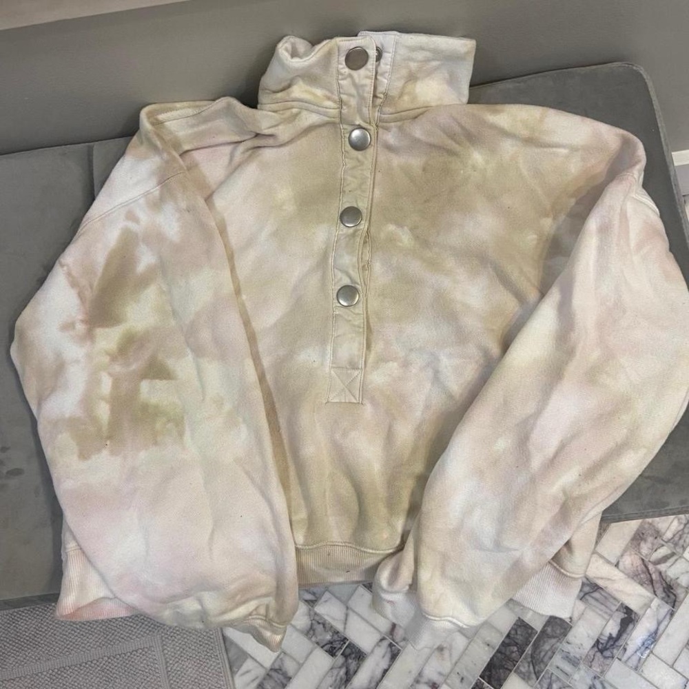 Target Cream and Tan Button-Up Hoodie